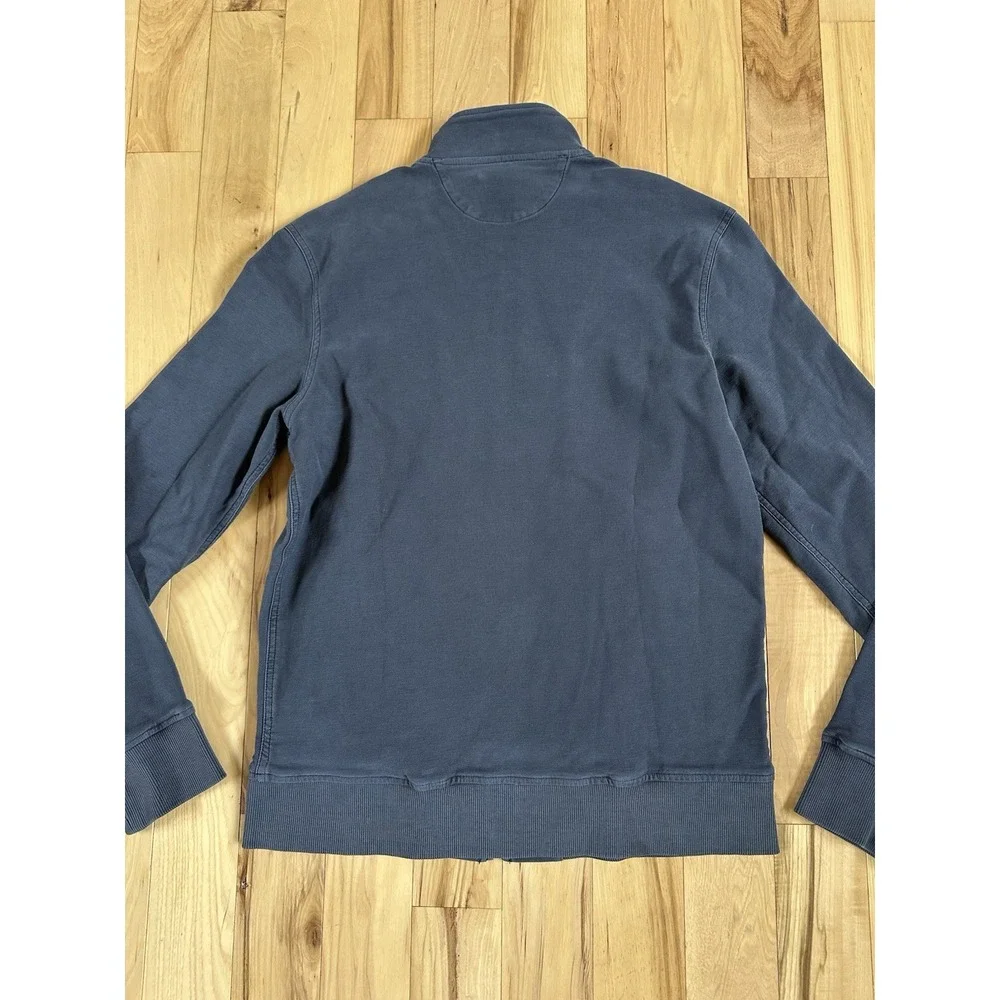 Faherty Jacket Mens Small Navy Full Zip Knit Bomber Stand Collar MOS2214